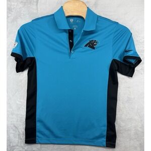 Carolina Panthers Polo Shirt Nike‎ Dri-Fit Blue Short Sleeve NFL Men's Small S